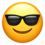 lächelndes Gesicht mit Sonnenbrille Emoji