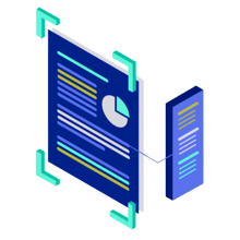 Intelligente Dokumentenverarbeitung Datenerfassung aus blauem Dokument