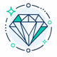 Faceted gem representing integrity and clarity